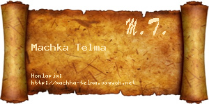 Machka Telma névjegykártya